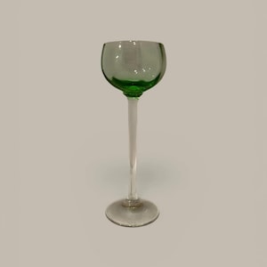 Vintage Green Uranium Cordial Glass - 5 3/4 inch
