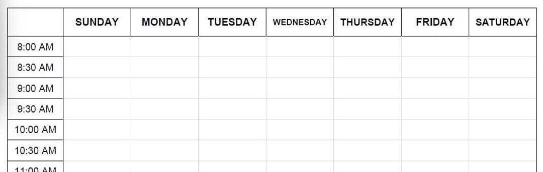 Weekly Template - Etsy