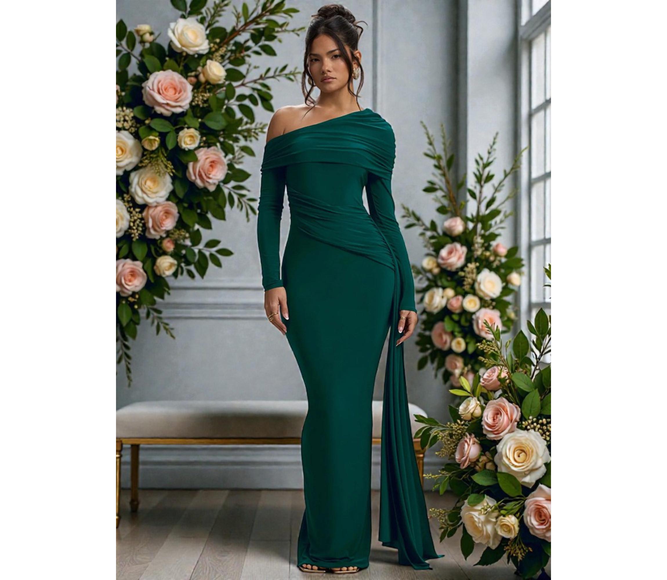 chinese dress ladies Plus Long Sleeve Off Shoulder Night Party Maxi Dress – Passion 4 Fashion USA main image 1
