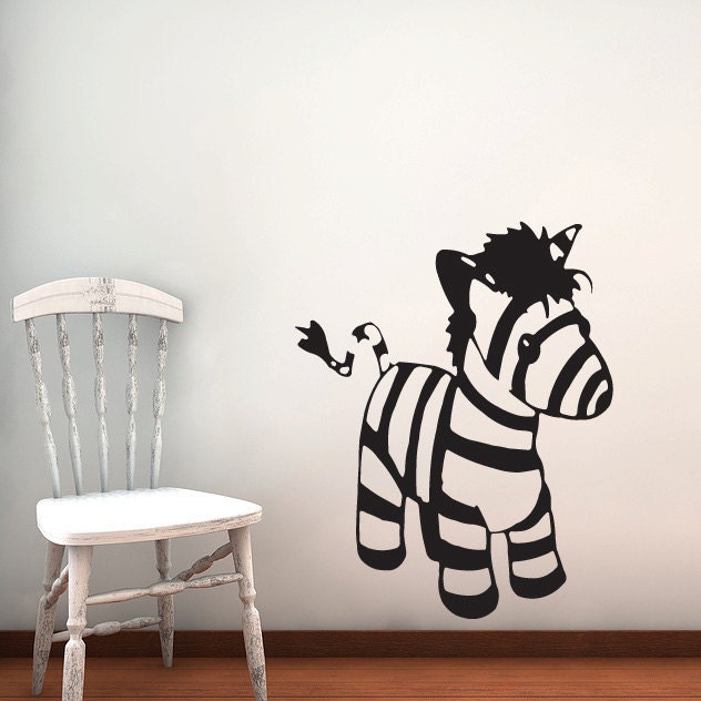 Zebra Wall Decal Stuffed Animal Vinyl Sticker Kids Room Etsy