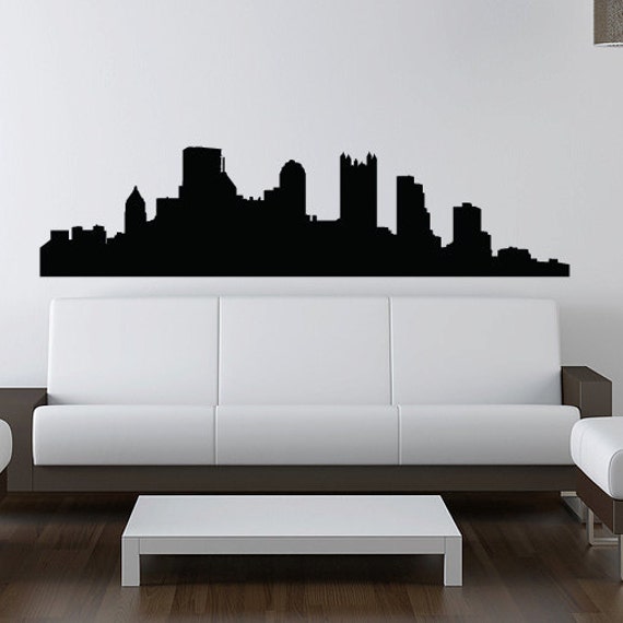 Pittsburgh Skyline Wall Decal Vinyl Sticker Pennsylvania Etsy