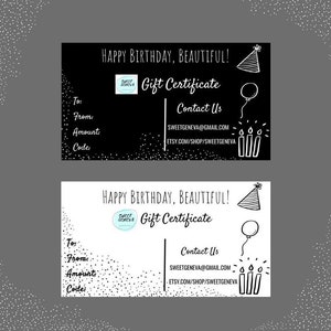 Birthday Digital Gift Certificate