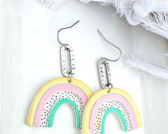 Acrylic Rainbow Dangle Earring