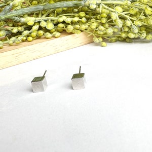 Silver Square Stud Earring