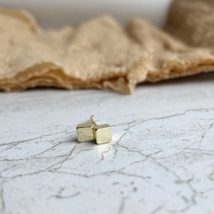 Gold Square Stud Earring