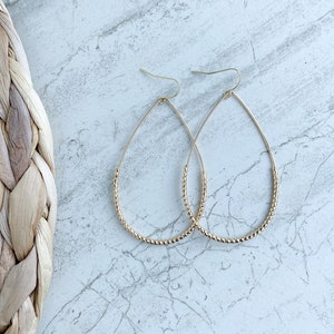 Gold Teardrop Dangle Earrings