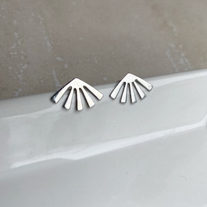 Silver Sunburst Stud Earrings