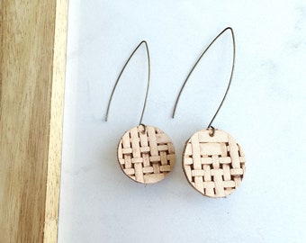 Textured Leather with Antique Brass Earrings