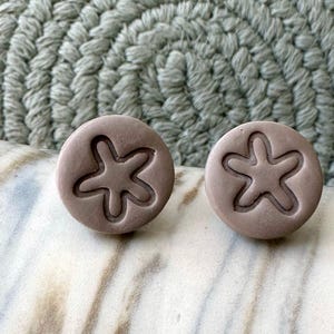 Textured Beach Stud Earrings, Beach Clay Stud Earrings, Shell Stud Earrings, Sand Dollar Earrings