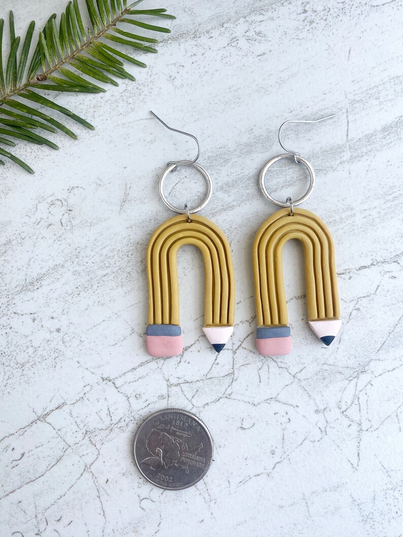 Pencil Teacher Earrings, Teacher Earrings, Back to School Earrings, Teacher Appreciation Earrings image 2