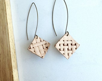 Textured Leather with Antique Brass Earrings