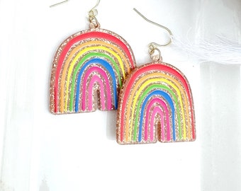 Acrylic Rainbow Dangle Earring