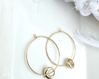 Classic Gold Hoop with Gold Mini Hoop Earrings