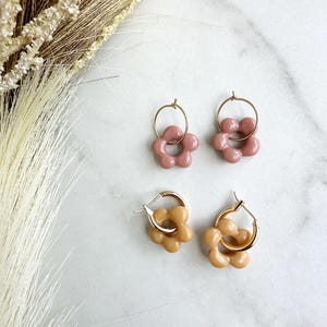 Acrylic Flower Hoop Earrings