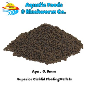 Superior Cichlid Pellets 0.8mm-1/32" 50% Protein Floating Pellets for all Central and South American Cichlids and ALL Tropical Fish...C-Bag