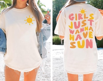 Comfort Colors® Girls Just Wanna Have Sun Shirt, Happiest Cousins Tee,Summer Beach Vibes Shirt, Girls Trip Holiday Outfit, Matching Vacation