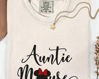 Comfort Colors® Auntie Mouse Shirt, Disney Trip Aunt Tee,Minnie Auntie Shirt, Family Matching Vacation Outfit, Disney Park T-Shirt,Aunt Gift