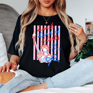 Comfort Colors® Sweet Land of Liberty Shirt, USA 250 Striped Shirt,Patriotic Fourth of July Tee, American Flag Stripes Shirt,Vintage USA Tee image 3