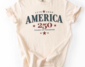 Comfort Colors® Retro USA 250th Anniversary 2026 Shirt, America 1776 2026 Patriotic Tee, Vintage 4th of July Shirt, Freedom Tour USA Tee