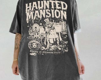 Comfort Colors® Haunted Mansion Shirt ,Halloween Ghost T-Shirt, Spooky Retro Graphic Sweatshirt, Hitchhiking Ghosts, Gothic Horror Shirt