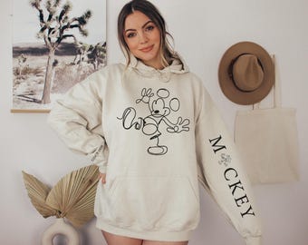 Mickey Mouse Since 1928 Hoodie, Mickey Sweatshirt, Disneyworld Shirt, Retro Disney Family Matching Trip Shirt, Sleeve Mickey Hoodie
