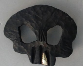 Skull Belt Buckle -Iron- Hand Forged on an Anvil in the Rocky Mountains - "Jolly Roger"  33.00 Fun Gift