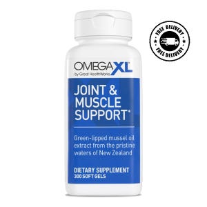 Ome-ga-XL Joint Support Supplement – Natural Green Lipped Mussel Oil Softgels for Healthy Joints, Muscle Comfort - 300 Soft Gel Capsules