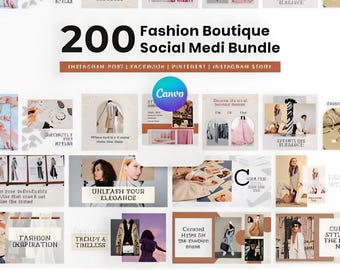 Fashion Boutique Instagram Templates | Editable Canva Social Media Pack