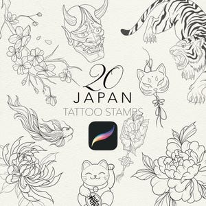 20 japanska tatueringsborstar för procreate