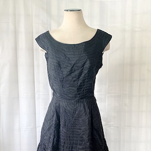 Vintage 1940s Dress Black Taffeta Cocktail Party Frock 34 Bust - Skirt   ** NOTE CONDITION