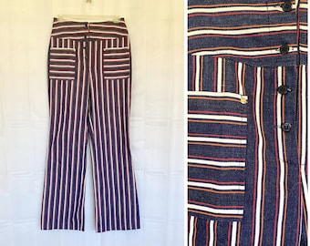 Wrangler Striped Women 32x34 1970 Bell Bottom Jean Cotton Made USA
