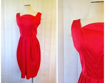 Vintage 1940s 1950s Halter Dress Red Party Frock 32 Bust | Etsy
