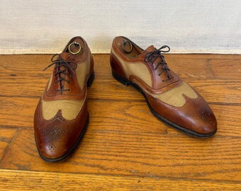 Vintage Spectator Shoes by Edward Green for Paul Stuart Leather Mesh Size 13 E Mens Oxfords Wingtips