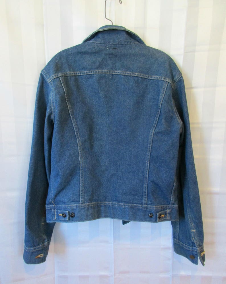 Vintage Denim Jean Jacket by Lee M.R. 1970s Blue Cotton 40 L / - Etsy