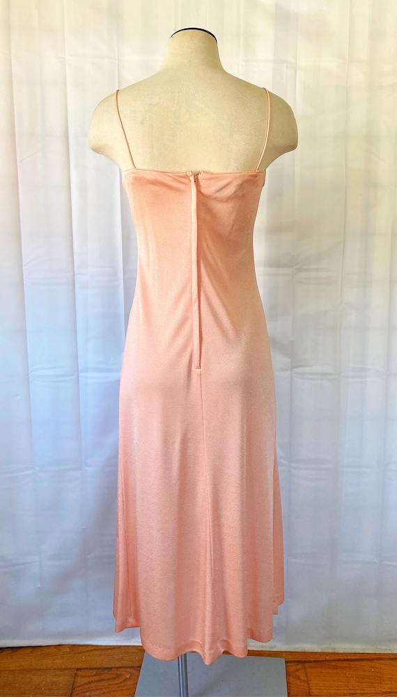 Vintage Sun Dress 1970s Summer Dress Peach Pink S… - image 4