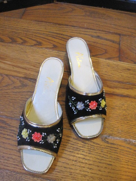 Vintage 1960s Mules Dead Stock Slippers Shoes Arl… - image 1