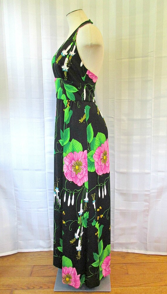 Vintage 1970s Maxi Dress By Valley Set Mod Floral… - image 4