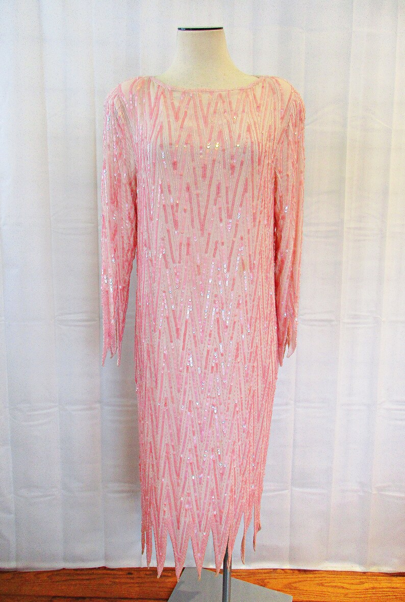 1980s Lillie Rubin Mint Green Dress