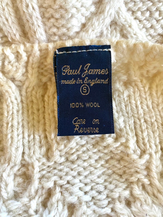 Vintage Fisherman Cable Knit Wool Sweater Paul Ja… - image 6