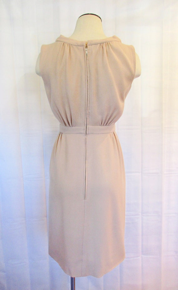 Vintage Suzy Perette Dress 1960s Beige 34 Bust 24… - image 4