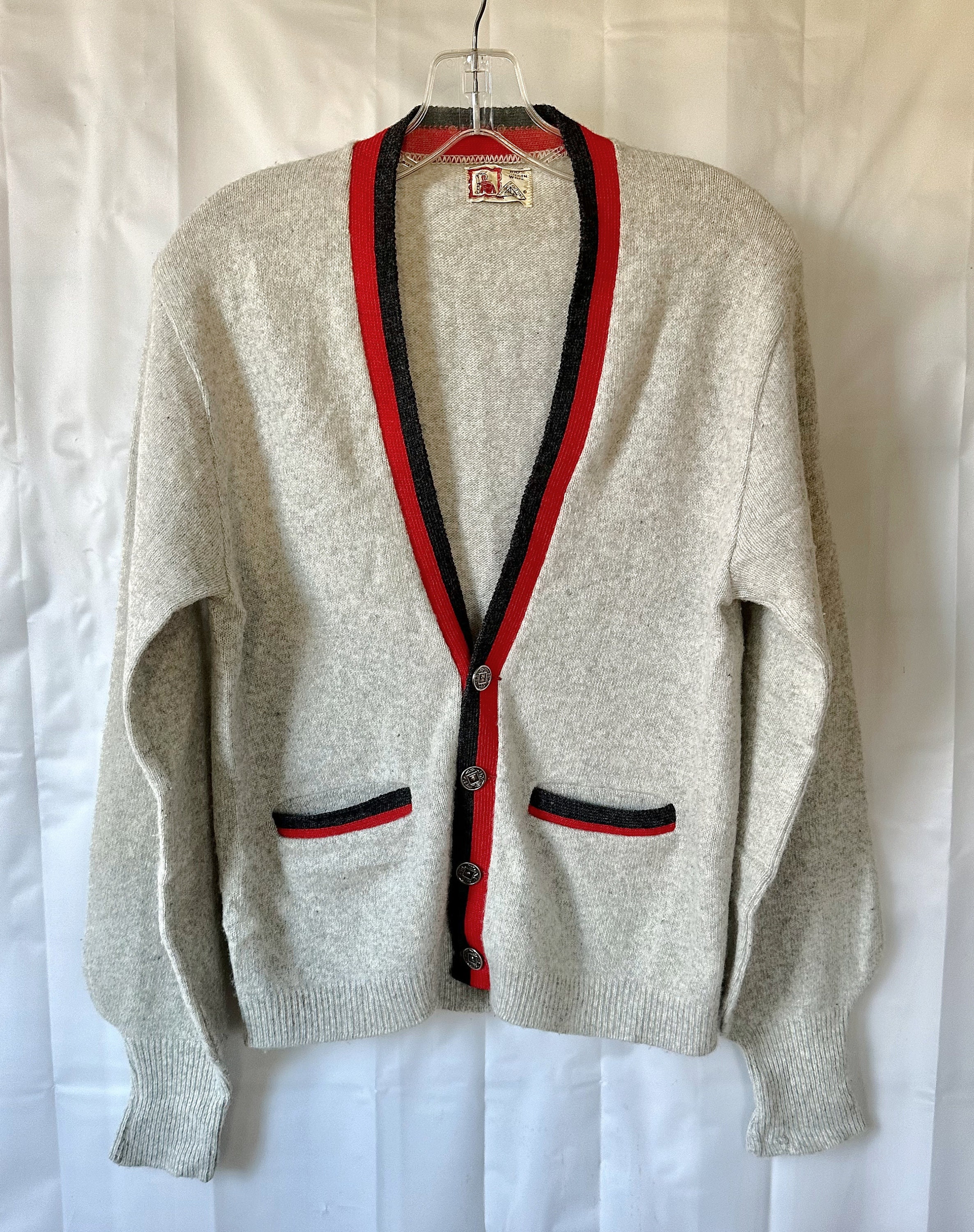 ヴィンテージ 1950 年代 1960 年代 メンズ ウール カーディガン