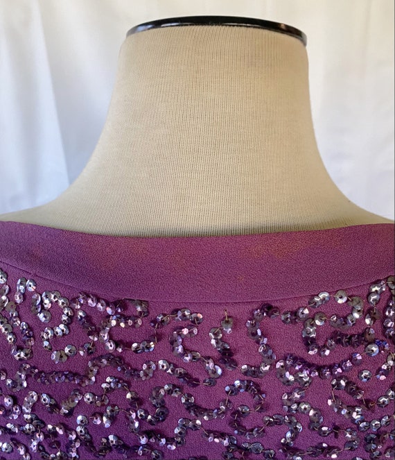 Vintage 1940s Frank Starr Purple Sequin Blouse Pa… - image 7