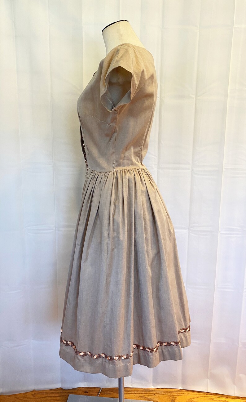 1950s Helen Whiting Yellow Bow Dress