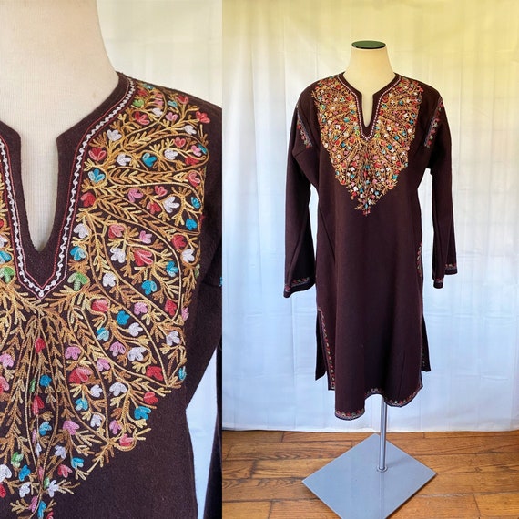 Vintage Wool Caftan Embroidered Robe by Champion … - image 1