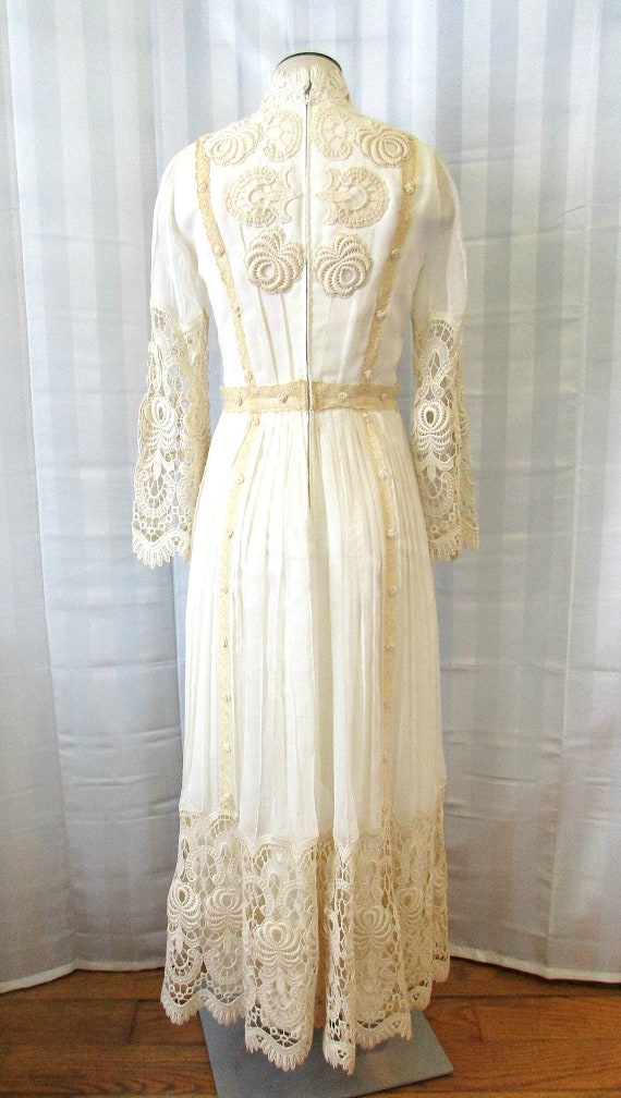 Vintage Wedding Gown Edwardian Style Dress 1960s … - image 4
