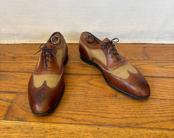 Vintage Spectator Shoes by Edward Green for Paul Stuart Leather Mesh Size 13 E Mens Oxfords Wingtips