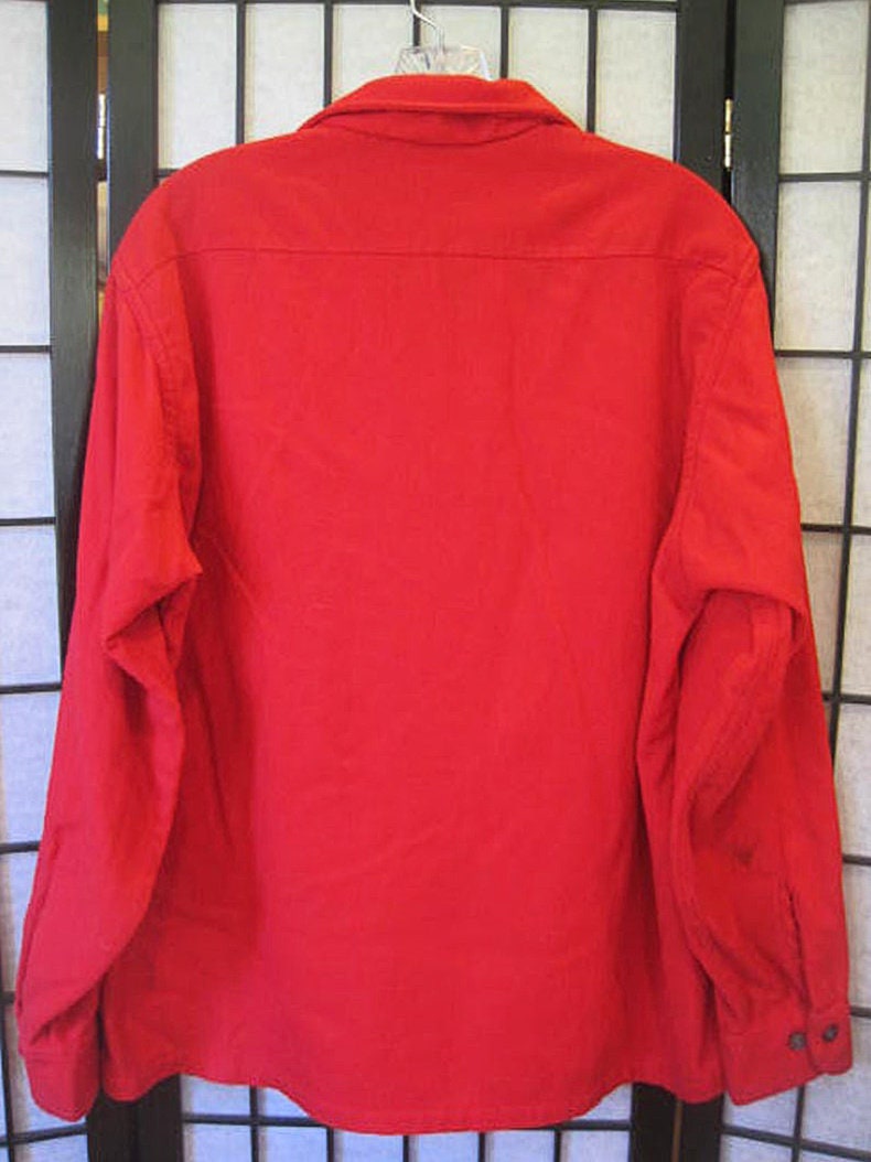 Vintage Wool Shirt Red 44 45 Unisex 1960s CPO Style M L 16 - Etsy