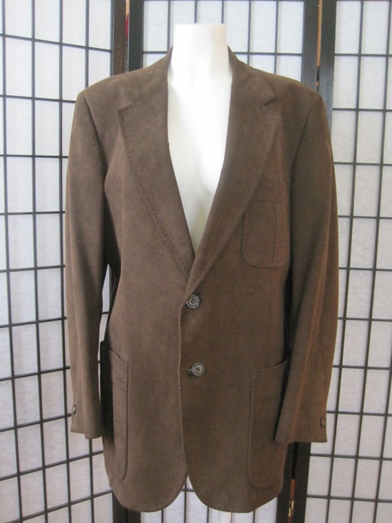 Mens Vintage 1970s Brown Jacket Ultrasuede Sport … - image 5