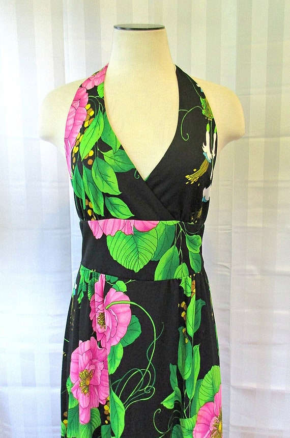 Vintage 1970s Maxi Dress By Valley Set Mod Floral… - image 3