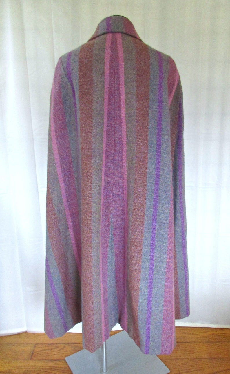 Vintage Irish Wool Cape Avoca Handweavers Purple Pink Gray S M Etsy